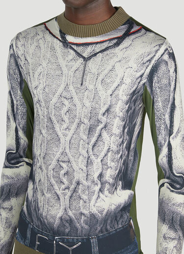 Y/Project x Jean Paul Gaultier Trompe L'Oeil Cable Knit Top Khaki ypg0152004