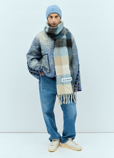 Acne Studios 马海毛格纹围巾 蓝色 acn0357003