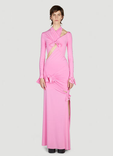 Balenciaga Knot Gown Maxi Dress Pink bal0252056