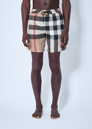 Moncler Check Swim Shorts Black mon0159035