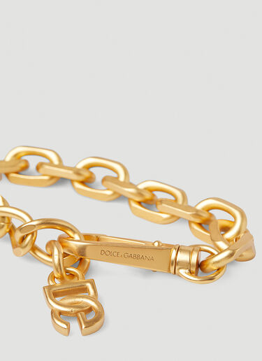 Dolce & Gabbana Logo Charm Chain Bracelet Gold dol0147092