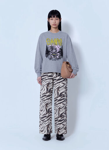 LN-CC® - GANNI: Print Denim Lari Jeans - Beige GANNI Print Denim Lari Jeans Beige gan0265013