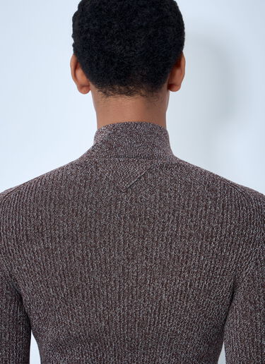 Prada High Neck Zip Sweater Brown pra0163055