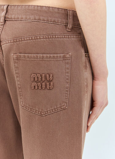 Miu Miu Five-Pocket Jeans Brown miu0359005