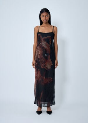 Acne Studios Sheer Printed Dress Black acn0262036
