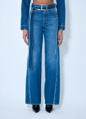 Jean Paul Gaultier Zip-Belt Denim Jeans Ecru jpg0260002