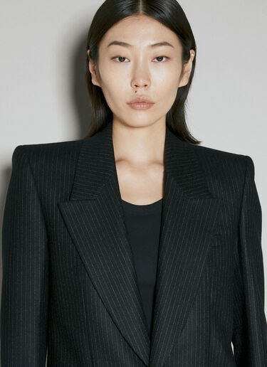 Saint Laurent Wool Pinstripe Blazer Black sla0253033