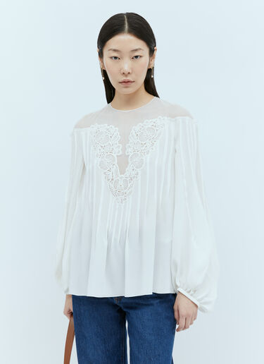 Chloé Embellished Blouse White chl0255024