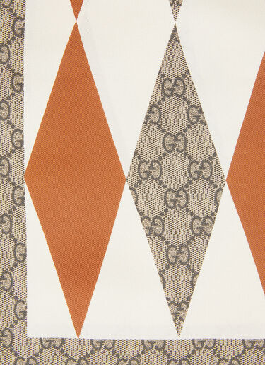 Gucci GG Rhombus Monogram Silk Scarf Beige guc0251091