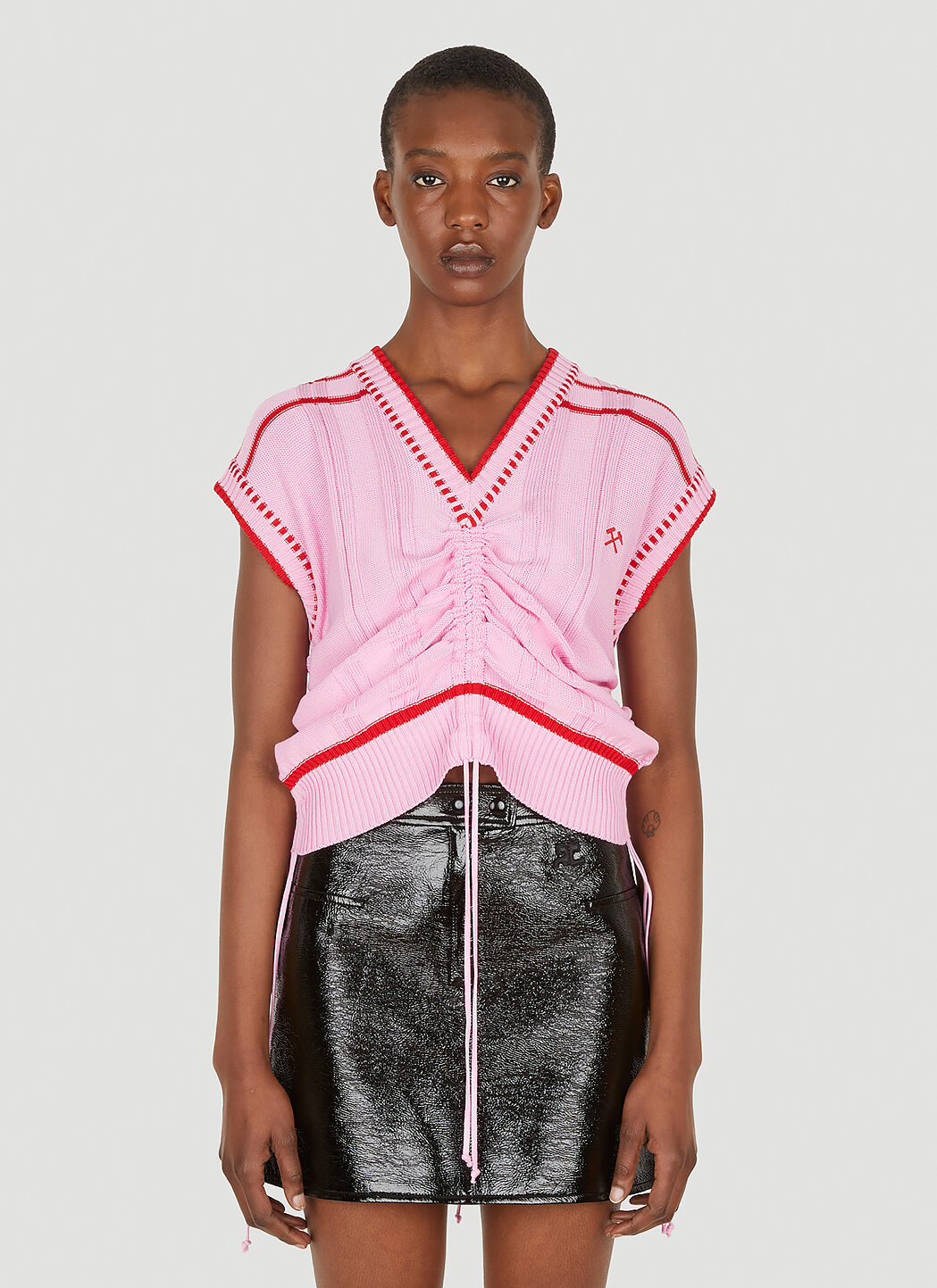 Ruched knit best sale skirt and top
