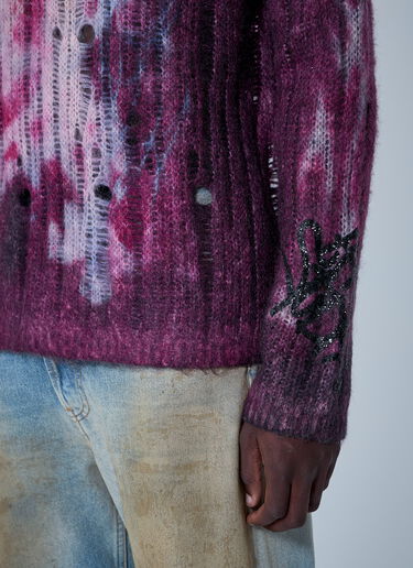 Acne Studios プリント入りニットセーター  パープル acn0160002