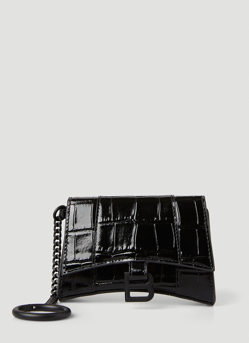 Balenciaga Hourglass Embossed Mini Wallet Black bal0254056