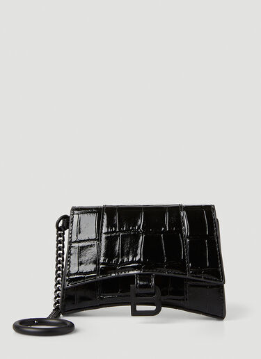 Balenciaga [아워글래스] 엠보싱 미니 월렛 블랙 bal0245064