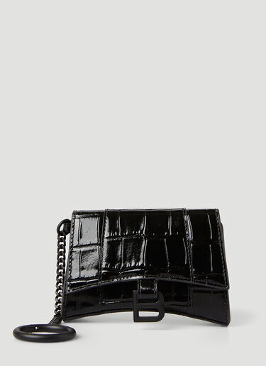 Balenciaga Hourglass Embossed Mini Wallet Black bal0245064