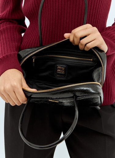 Beau Naplak Patent Leather Shoulder Bag Miu Miu Beau Naplak Patent Leather Shoulder Bag Black miu0259031