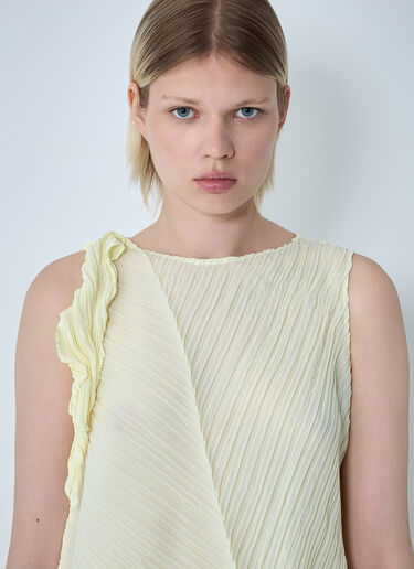 Issey Miyake Wrinkled And Twisted Dress Yellow ism0261001
