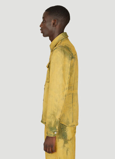 Dries Van Noten Distressed Denim Shirt Yellow dvn0156005