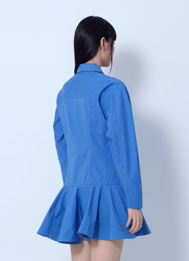 LN-CC® - GANNI: Stretch Cotton Mini Shirt Dress - Blue GANNI Stretch Cotton Mini Shirt Dress Blue gan0265001