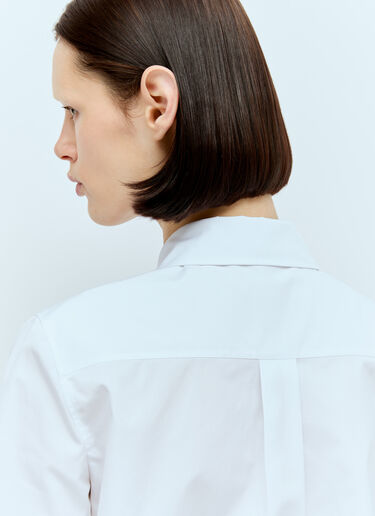 Miu Miu Cropped Poplin Shirt White miu0256076