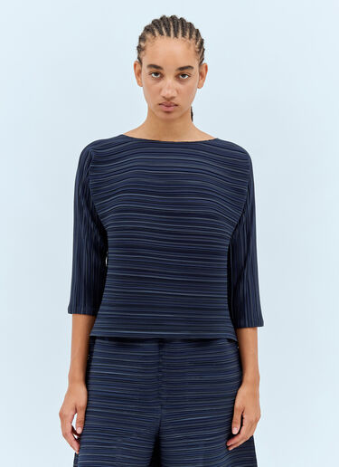 Pleats Please Issey Miyake Sheer Bounce Top Blue plp0257023