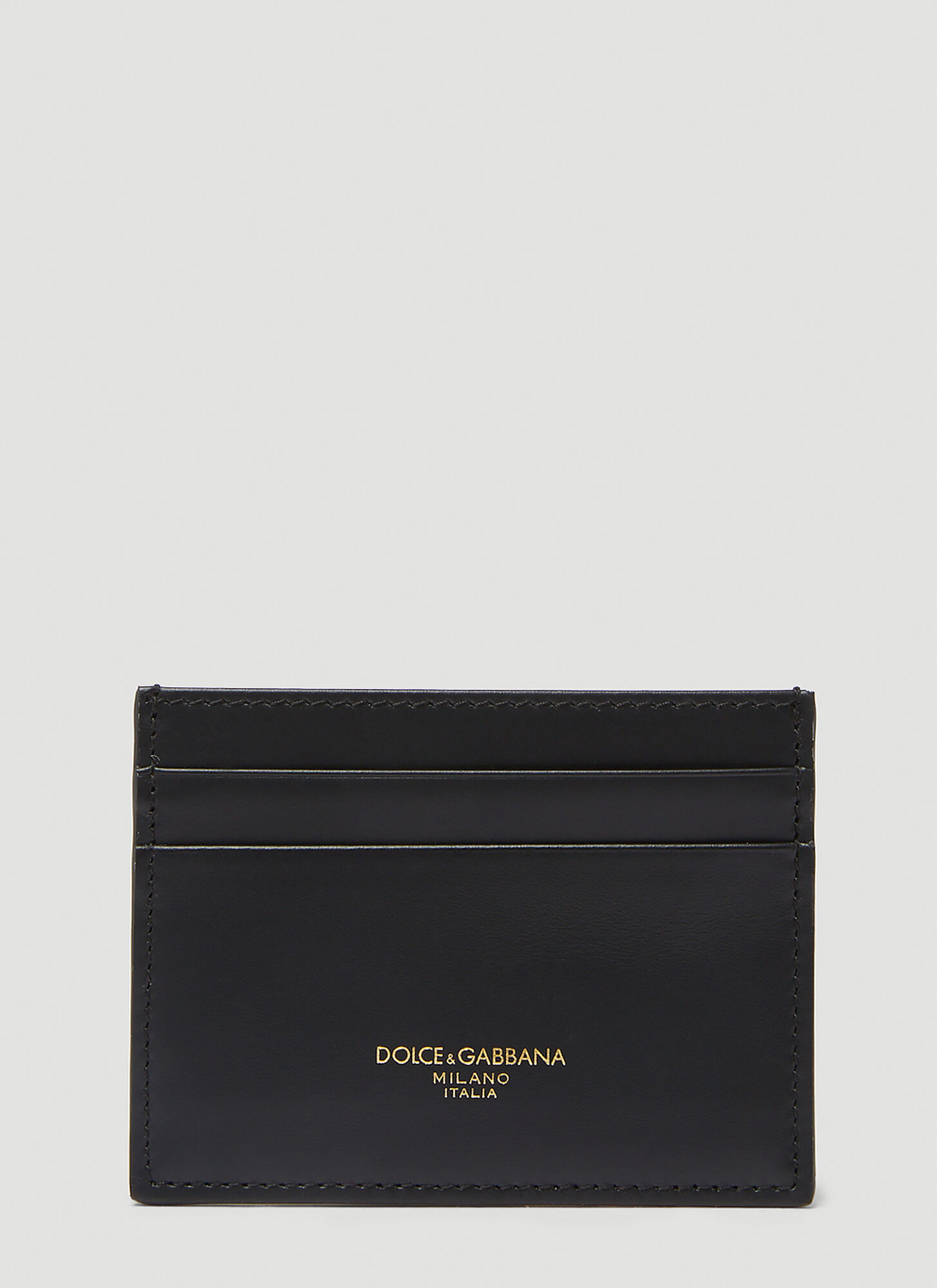 Shop Dolce & Gabbana Logo Print Card Holder In Black