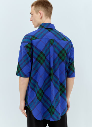 Burberry Check Short-Sleeve Shirt Blue bur0155042