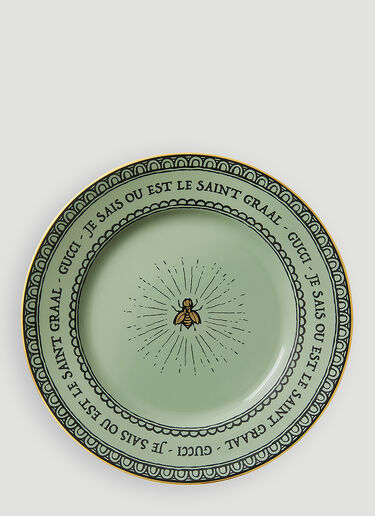 Gucci Set of Two Bee Dessert Plate Green wps0670013
