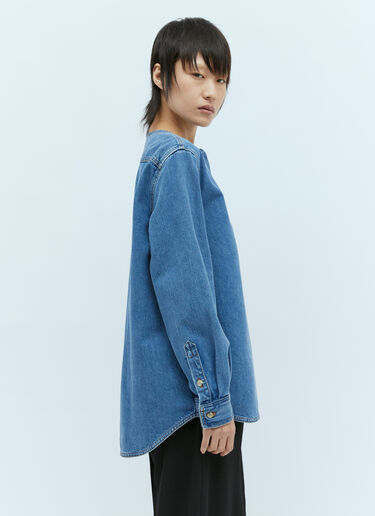 TOTEME Collarless Denim Shirt Blue tot0256002