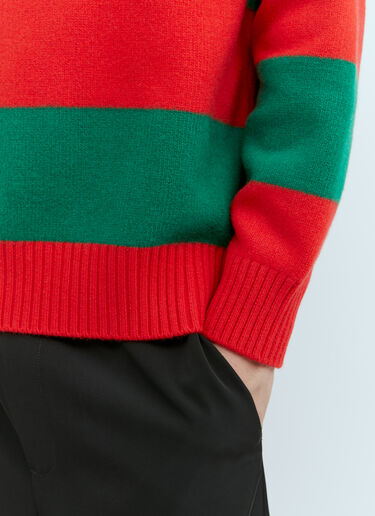 Gucci 毛毡羊毛条纹毛衣 红色 guc0155021