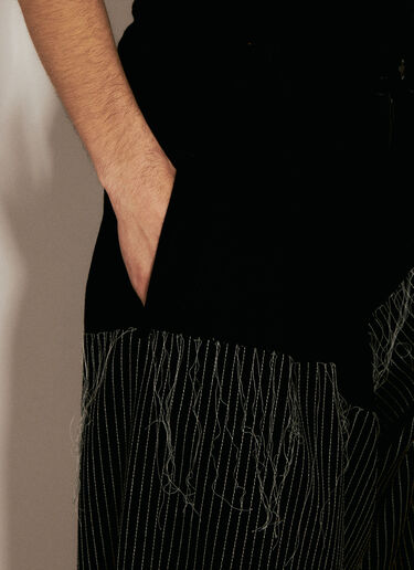 Yohji Yamamoto Embroidery Draped Pants Black yoy0154007