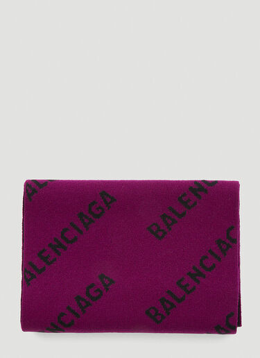 Balenciaga 로고 프린트 스카프 퍼플 bal0247004