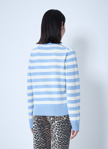 GANNI Striped Graphic Sweater Blue gan0259092