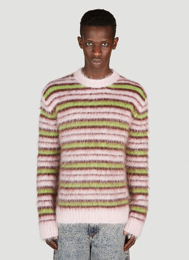 Marni Fuzzy Stripe Sweater Pink mni0153005