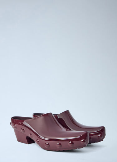 Bottega Veneta Gondola Studded Rubber Mules Burgundy bov0264039