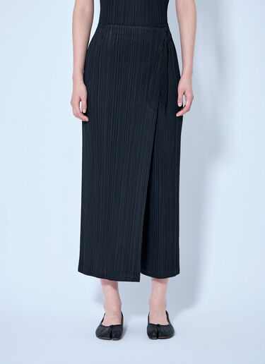 Pleats Please Issey Miyake Pleated Wrap Skirt Black plp0264012