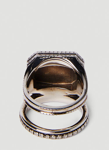 Alexander McQueen Engraved Signet Ring Silver amq0150052