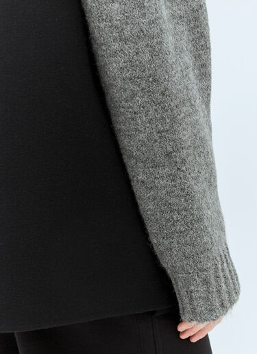 Jil Sander Knit-Sleeves Wool Jacket Black jil0157002