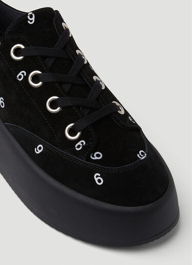 MM6 Maison Margiela ロゴ付きプラットフォーム スニーカー ブラック mmm0249029