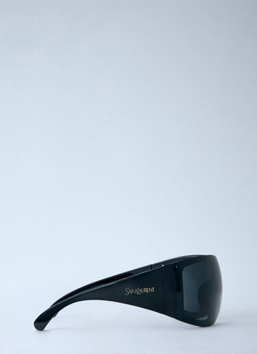 LN-CC® - Saint Laurent: Wraparound Shield Sunglasses - Black Saint Laurent Wraparound Shield Sunglasses Black sla0264032