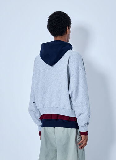 Balenciaga Layered Hoodie with Embroidered Logo Grey bal0165005