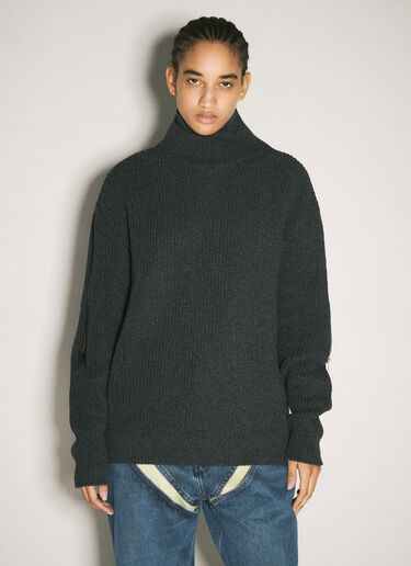 Y/Project Zip-Insert Knit Sweater Grey ypr0358013