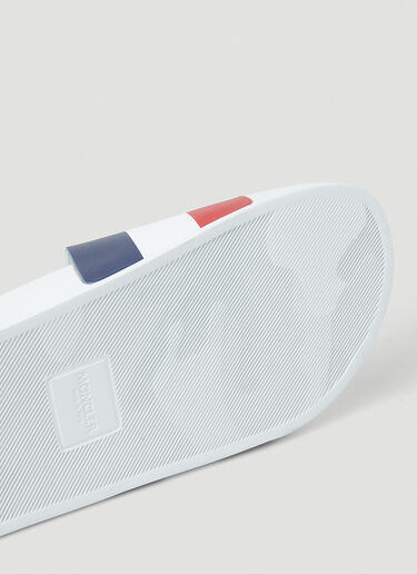 Moncler Logo Stripe Slides White mon0147038