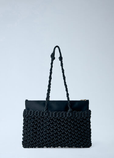 Jil Sander Tangle Net  Cord Shoulder Bag Black jil0265015