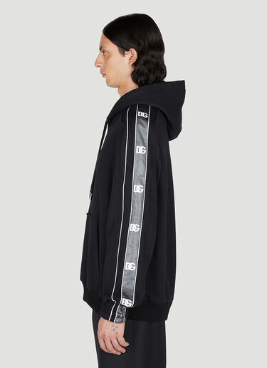 Dolce & Gabbana Logo Trim Hooded Sweatshirt Black dol0151006