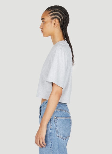 Rabanne ロゴプリントクロップドTシャツ グレー pac0253015