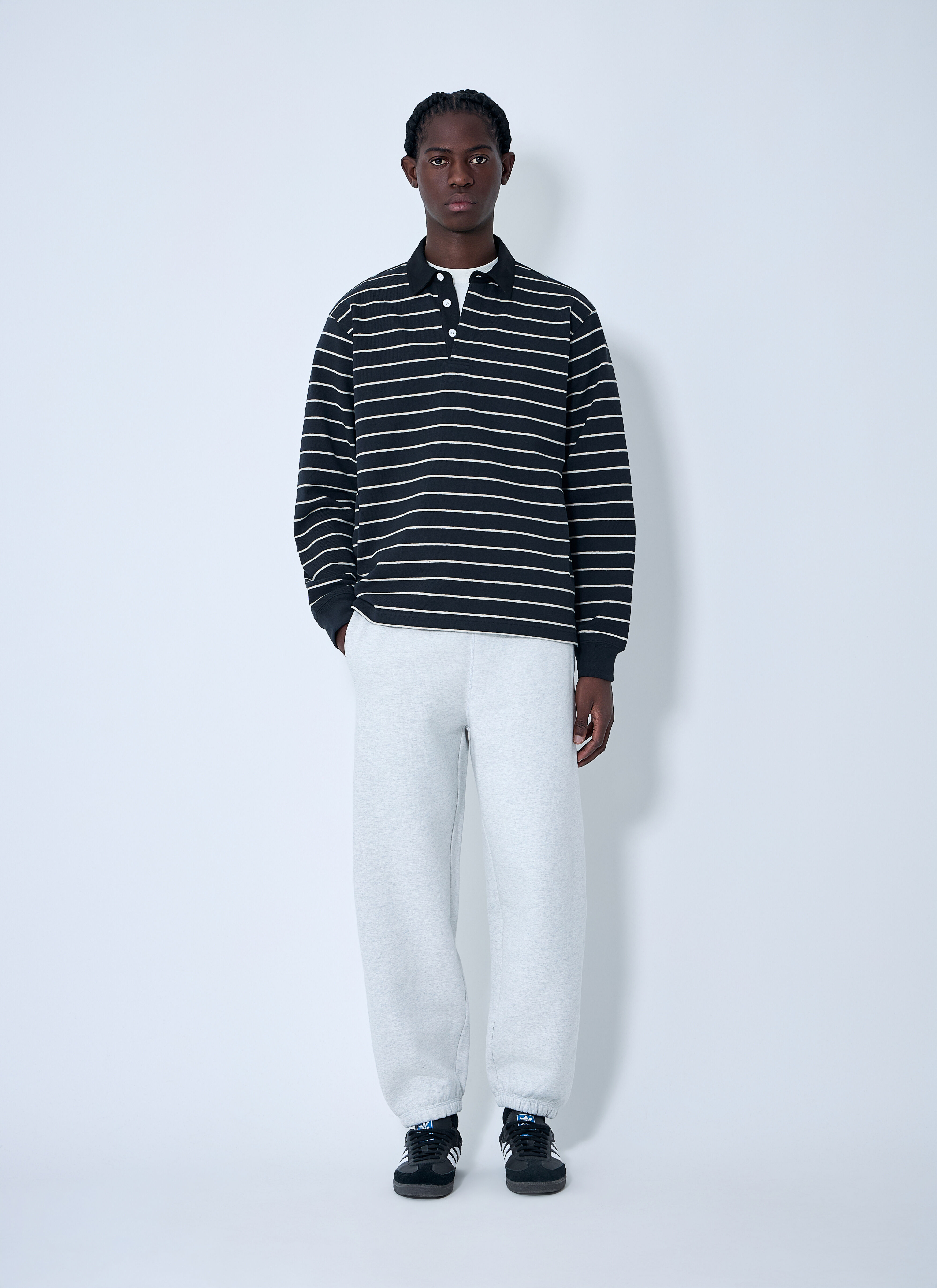 Stüssy Men's' Striped Polo Shirt in Black | LN-CC®