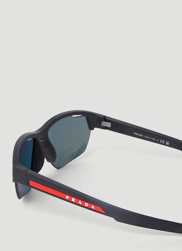 Polarised Semi-Rimless Sunglasses Prada Linea Rossa Polarised Semi-Rimless Sunglasses Black lpl0151002