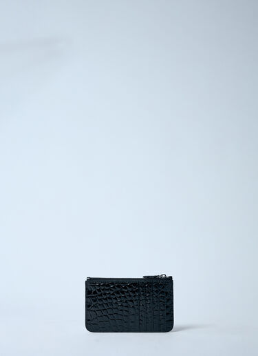 Vivienne Westwood Half Moon Croc-Embossed Card Holder Black vvw0259027