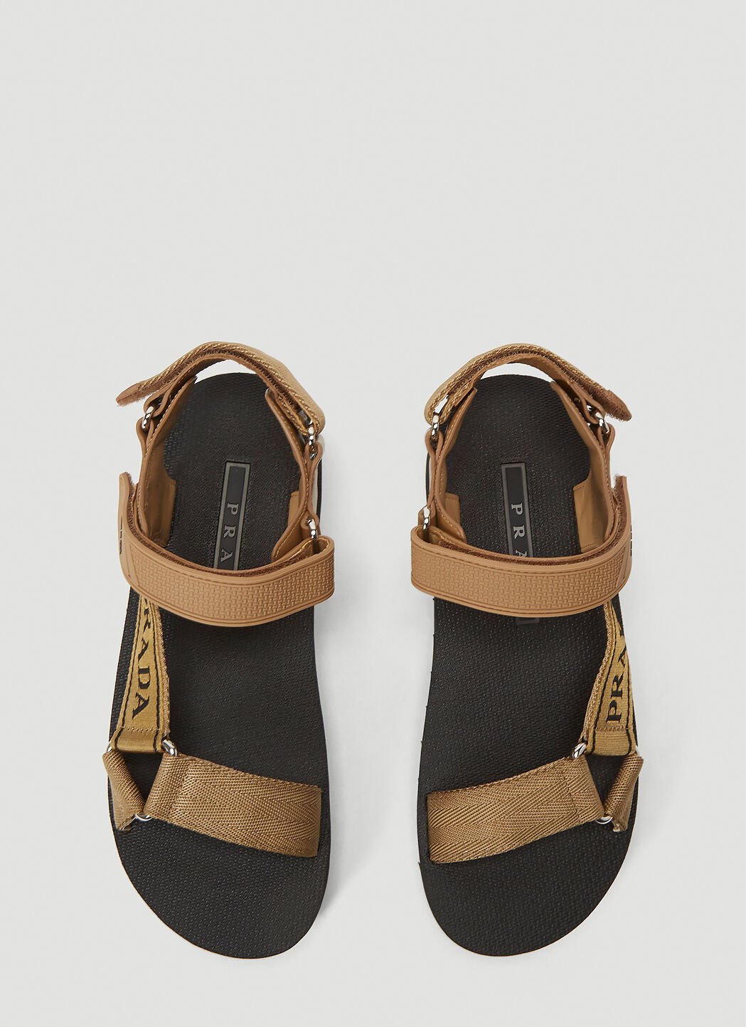 Prada Nomad Touch Fastening Sandals en Beige LN CC