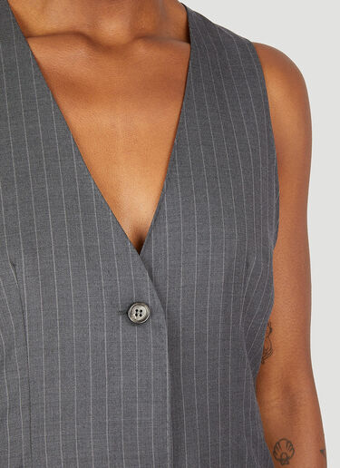 Max Mara Pinstriped Wool Jumpsuit Grey max0253044